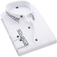Men's Long Sleeve Printed Casual Shirt Fashion Trun - down Collar Wedding Party Shirts Soft Hawaiian Holiday Summer Shirt - SHOWLU FASHION STORE