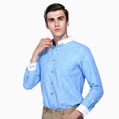 Men's Long Sleeve Printed Casual Shirt Fashion Trun - down Collar Wedding Party Shirts Soft Hawaiian Holiday Summer Shirt - SHOWLU FASHION STORE
