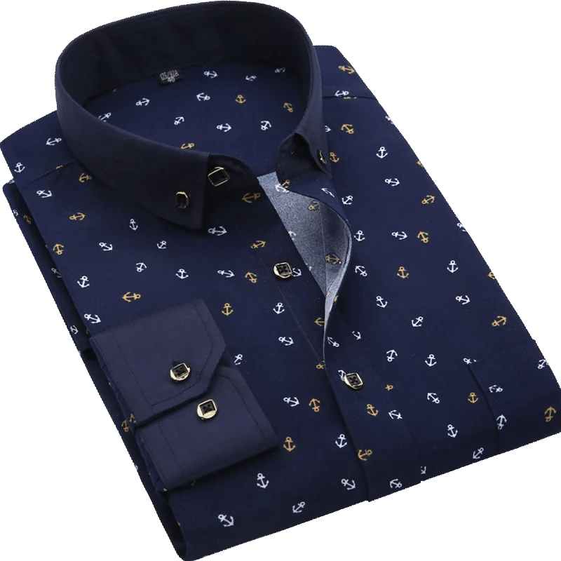 Men's Long Sleeve Printed Casual Shirt Fashion Trun - down Collar Wedding Party Shirts Soft Hawaiian Holiday Summer Shirt - SHOWLU FASHION STORE