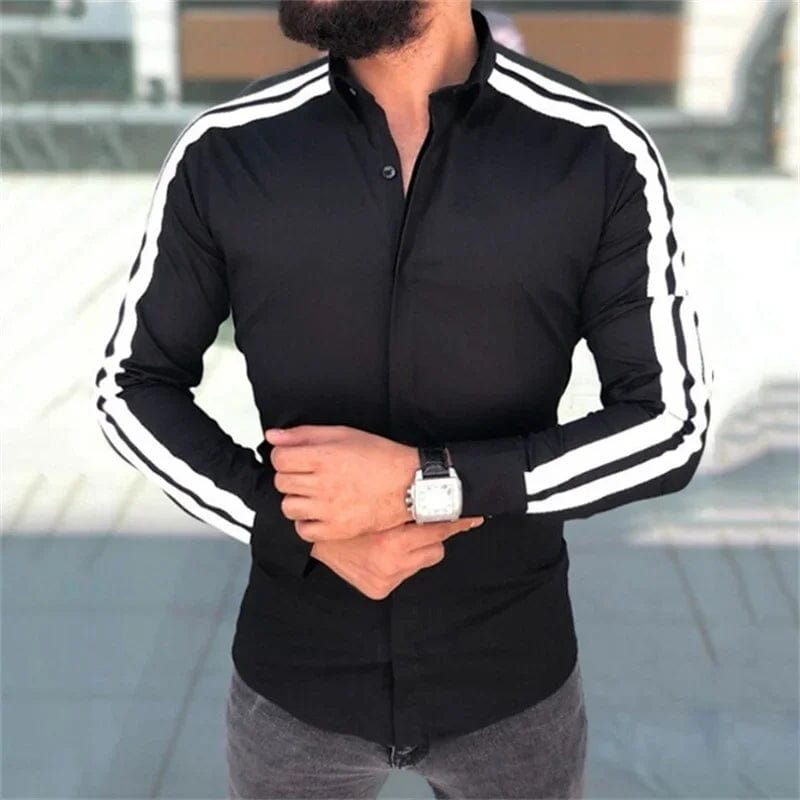 Men's Shirt Plaid Stripe Geometric Stand Collar Outdoor Street Print Long Sleeve Clothing Fashion Streetwear Designer Casual - SHOWLU FASHION STORE