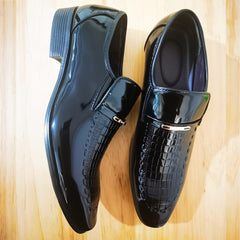 Men's Sleek Crocodile - Embossed Slip - On Dress Shoes - Pointed Toe, Faux Leather with Rubber Sole for Business & Casual Wear - For Men - Suitable for Office, Parties & Meetings - Perfect Gift for Business Professionals - SHOWLU FASHION STORE