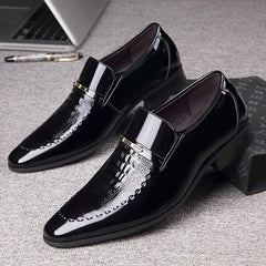 Men's Sleek Crocodile - Embossed Slip - On Dress Shoes - Pointed Toe, Faux Leather with Rubber Sole for Business & Casual Wear - For Men - Suitable for Office, Parties & Meetings - Perfect Gift for Business Professionals - SHOWLU FASHION STORE