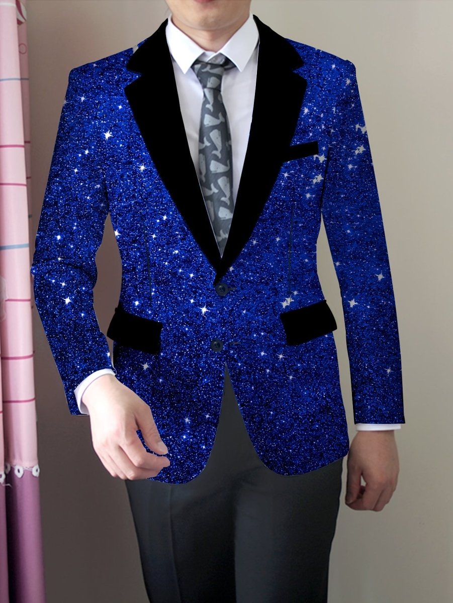 Men's Slim Fit Blazer - American Trendy Style, Casual Suit Jacket with Button Details, Long Sleeve, Non - Transparent, Polyester and Elastane, All Seasons - SHOWLU FASHION STORE