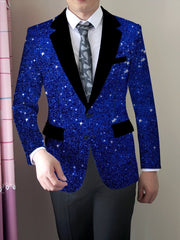 Men's Slim Fit Blazer - American Trendy Style, Casual Suit Jacket with Button Details, Long Sleeve, Non - Transparent, Polyester and Elastane, All Seasons - SHOWLU FASHION STORE