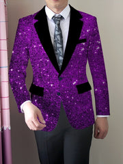 Men's Slim Fit Blazer - American Trendy Style, Casual Suit Jacket with Button Details, Long Sleeve, Non - Transparent, Polyester and Elastane, All Seasons - SHOWLU FASHION STORE
