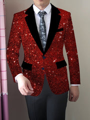 Men's Slim Fit Blazer - American Trendy Style, Casual Suit Jacket with Button Details, Long Sleeve, Non - Transparent, Polyester and Elastane, All Seasons - SHOWLU FASHION STORE