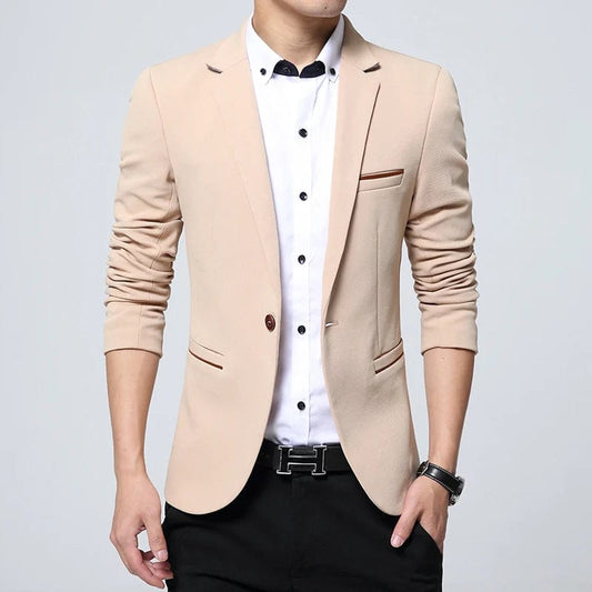 Men's Smart Casual Suit Blazers Slim Fit Sport Coat Fashion Formal Dress Groom Marriage Suit Coat Spring Autumn Outwear - SHOWLU FASHION STORE