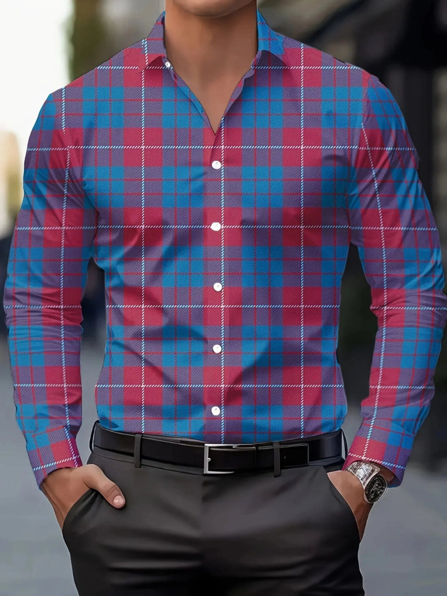 Men's Stylish Long Sleeve Casual Lapel Shirts Casual tops breathable full sleeve shirt for men daily basic Business shirt - SHOWLU FASHION STORE