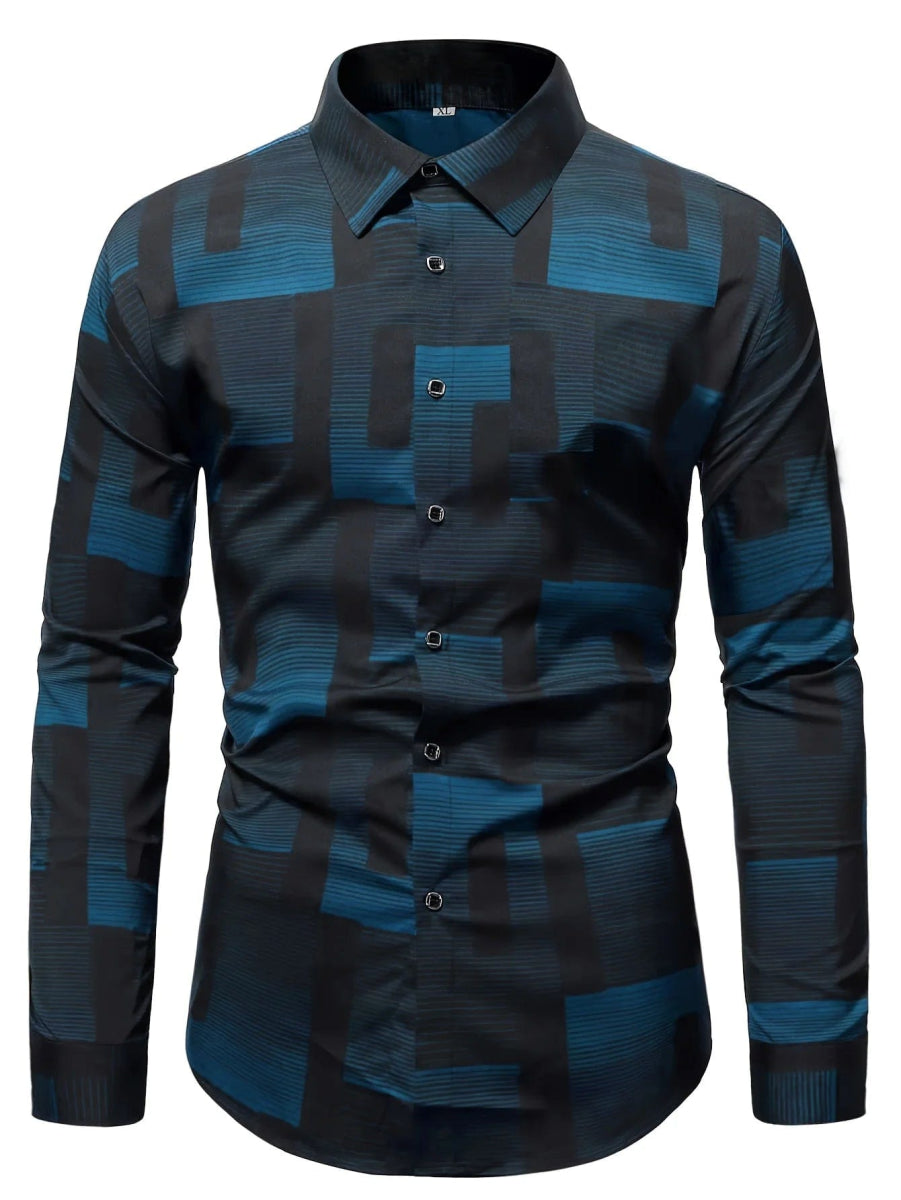 Men's Stylish Long Sleeve Casual Lapel Shirts Casual tops breathable full sleeve shirt for men daily basic Business shirt - SHOWLU FASHION STORE