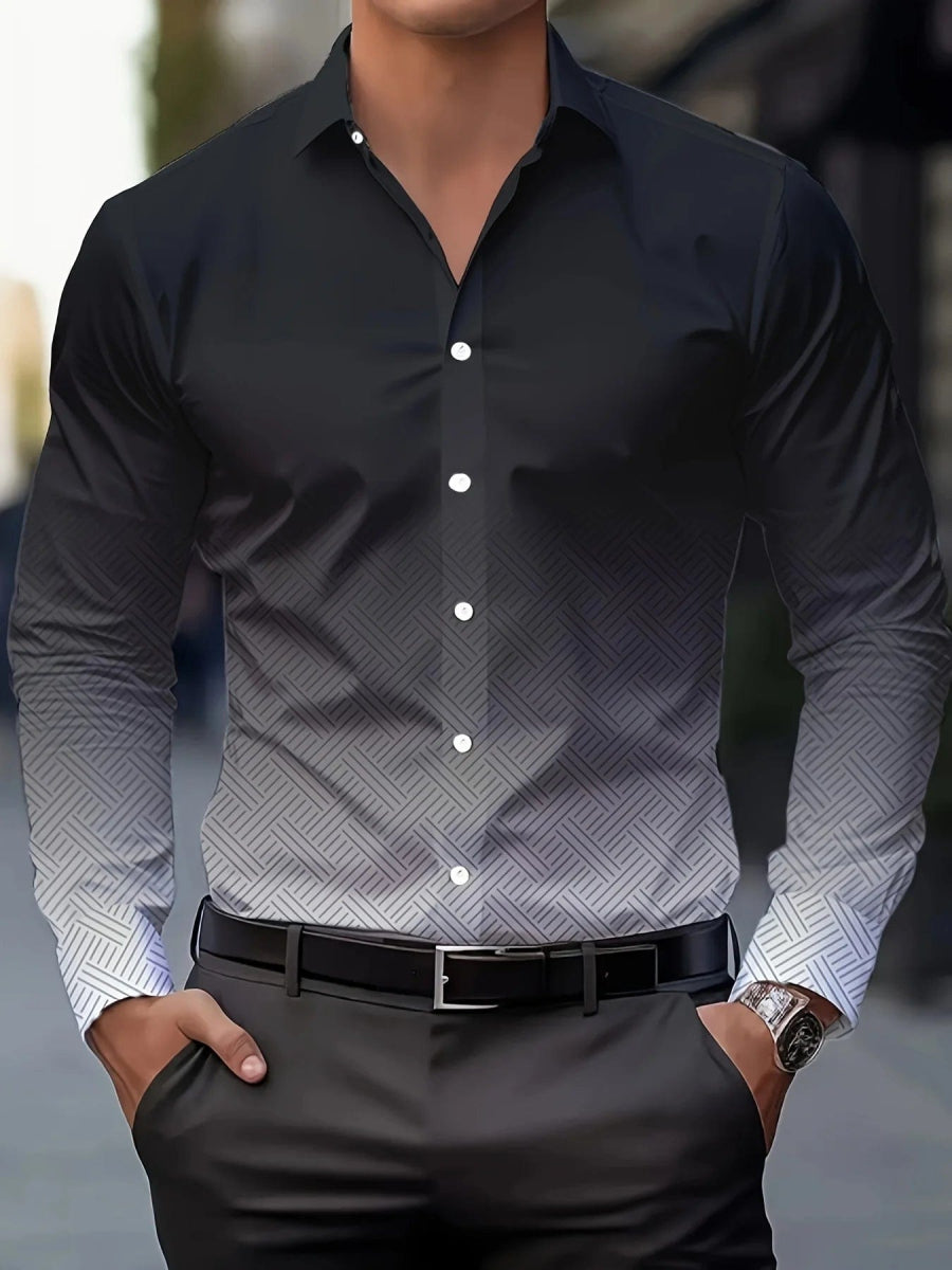 Men's Stylish Long Sleeve Casual Lapel Shirts Casual tops breathable full sleeve shirt for men daily basic Business shirt - SHOWLU FASHION STORE