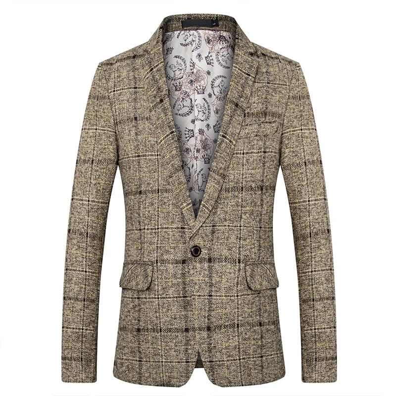 Men's Suit Coat Business Casual Small Suit Spring And Autumn New Professional Clothes Formal Men's Top Fashion Plaid Dress - SHOWLU FASHION STORE