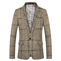 Men's Suit Coat Business Casual Small Suit Spring And Autumn New Professional Clothes Formal Men's Top Fashion Plaid Dress - SHOWLU FASHION STORE
