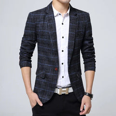 Men's Suit Coat Business Casual Small Suit Spring And Autumn New Professional Clothes Formal Men's Top Fashion Plaid Dress - SHOWLU FASHION STORE