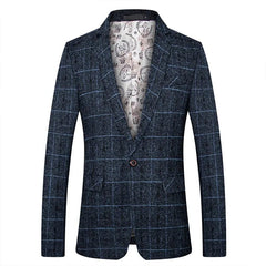 Men's Suit Coat Business Casual Small Suit Spring And Autumn New Professional Clothes Formal Men's Top Fashion Plaid Dress - SHOWLU FASHION STORE