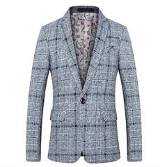 Men's Suit Coat Business Casual Small Suit Spring And Autumn New Professional Clothes Formal Men's Top Fashion Plaid Dress - SHOWLU FASHION STORE