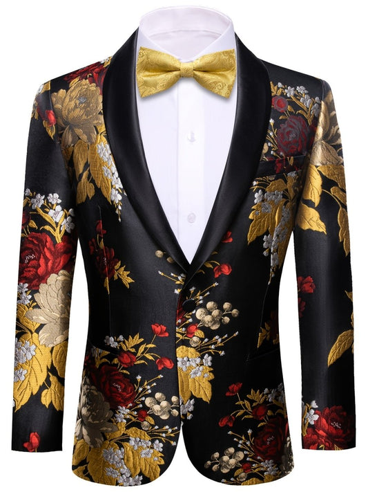 Mens Suit Jacket Blazer Wedding Blazer One Button Mens Tux Dress Suit Jacket Shawl Lapel for Dinner Prom Party - SHOWLU FASHION STORE