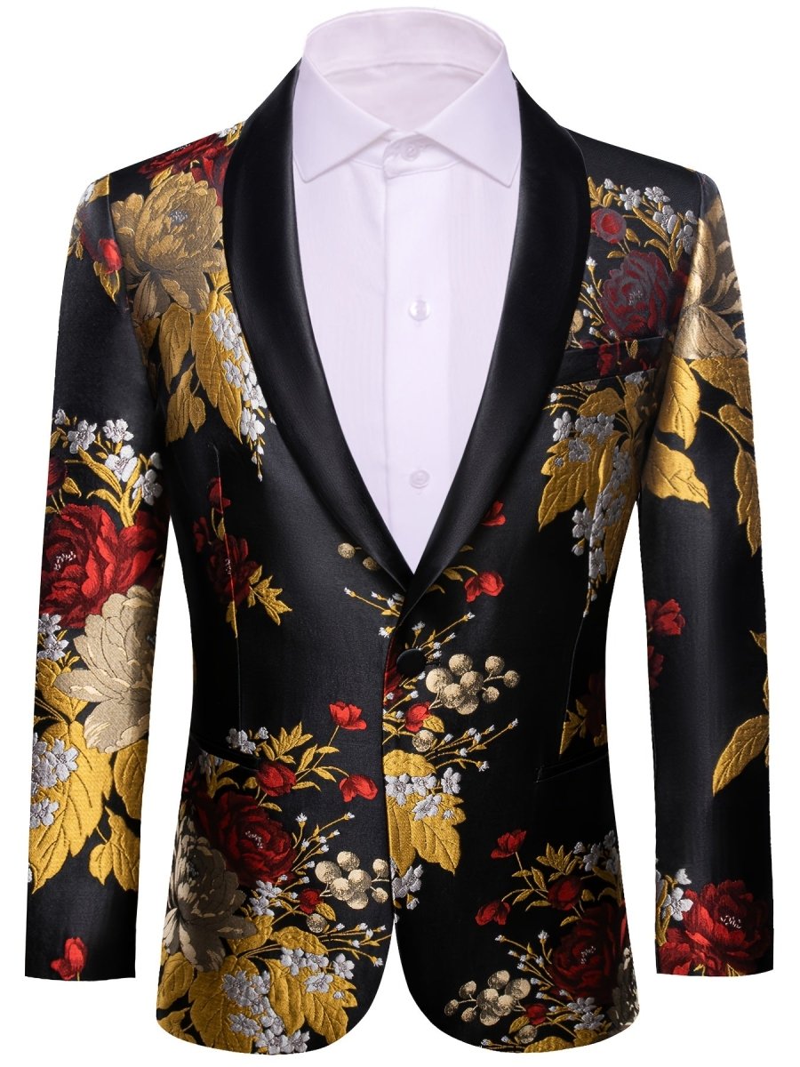Mens Suit Jacket Blazer Wedding Blazer One Button Mens Tux Dress Suit Jacket Shawl Lapel for Dinner Prom Party - SHOWLU FASHION STORE