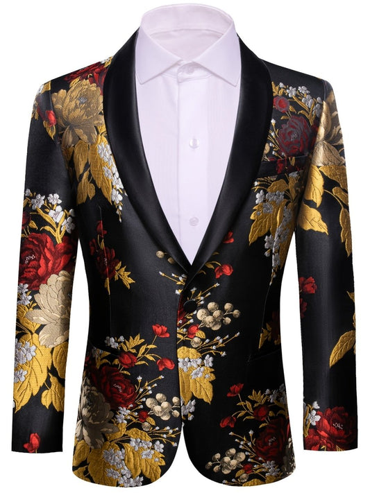 Mens Suit Jacket Blazer Wedding Blazer One Button Mens Tux Dress Suit Jacket Shawl Lapel for Dinner Prom Party - SHOWLU FASHION STORE