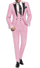 Men's Suit Peak Lapel One Button Jacket and Vest Pants Set - SHOWLU FASHION STORE