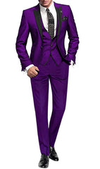 Men's Suit Peak Lapel One Button Jacket and Vest Pants Set - SHOWLU FASHION STORE