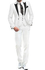 Men's Suit Peak Lapel One Button Jacket and Vest Pants Set - SHOWLU FASHION STORE