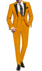 Men's Suit Peak Lapel One Button Jacket and Vest Pants Set - SHOWLU FASHION STORE