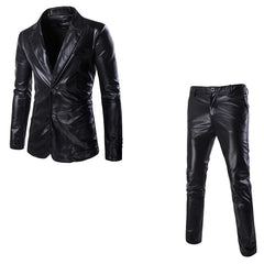 Men's Suit Slim Fit 2 Button 2 Piece Set Solid Shiny Party Gold Silver Black Suit For Men Wedding Prom Blazer Jacket & Pants - SHOWLU FASHION STORE