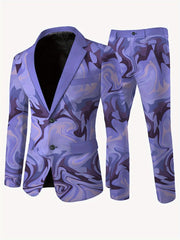 Men's Suit with Abstract Art Pattern - SHOWLU FASHION STORE