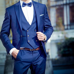 Men's Suits Blazer Tweno Tuxedo Wedding White Satin Single Breasted Three Piece Costume Hpmbre Jacket Pants Vest Slim Fit Custom - SHOWLU FASHION STORE