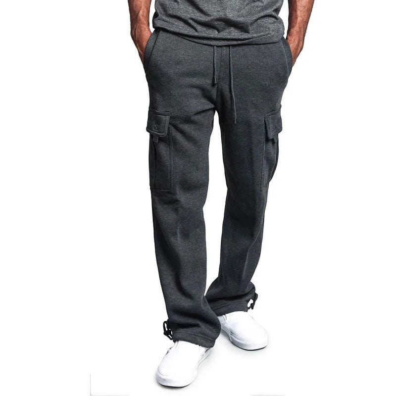 Mens Sweatpants Straight Fit Joggers for Sports and Streetwear Loose Oversized Drawstring Long Pants Men Multi - pocket Pants - SHOWLU FASHION STORE