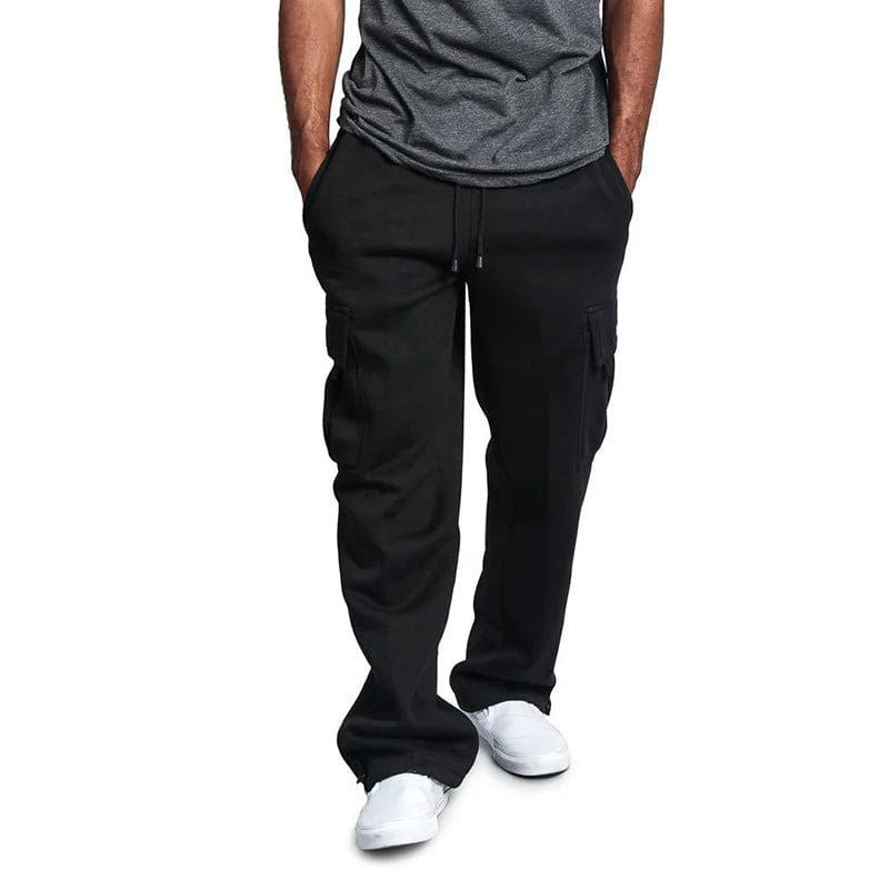 Mens Sweatpants Straight Fit Joggers for Sports and Streetwear Loose Oversized Drawstring Long Pants Men Multi - pocket Pants - SHOWLU FASHION STORE