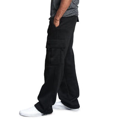 Mens Sweatpants Straight Fit Joggers for Sports and Streetwear Loose Oversized Drawstring Long Pants Men Multi - pocket Pants - SHOWLU FASHION STORE