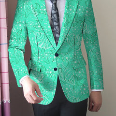 Men'S Trendy Casual Blazer, 100% Polyester, All - Season Lapel Collar, Slight Stretch, Regular Fit, Mature Style, Button Detail, 280gsm Woven Fabric, 100gsm Lightweight Jacket - SHOWLU FASHION STORE