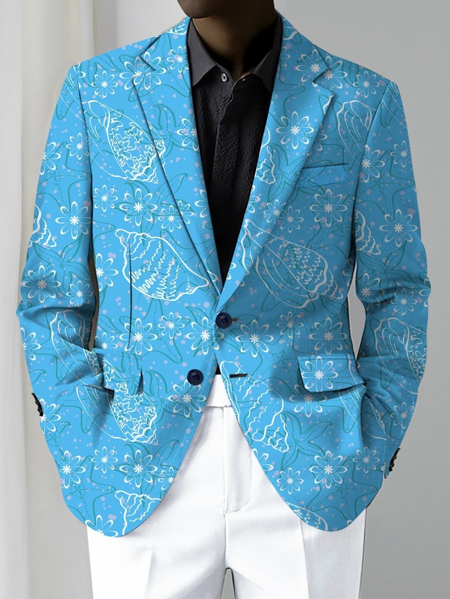 Men'S Trendy Casual Blazer, 100% Polyester, All - Season Lapel Collar, Slight Stretch, Regular Fit, Mature Style, Button Detail, 280gsm Woven Fabric, 100gsm Lightweight Jacket - SHOWLU FASHION STORE