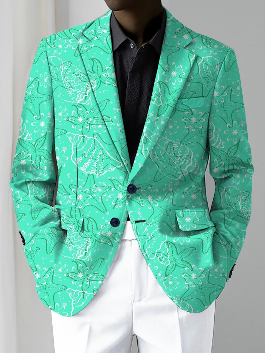 Men'S Trendy Casual Blazer, 100% Polyester, All - Season Lapel Collar, Slight Stretch, Regular Fit, Mature Style, Button Detail, 280gsm Woven Fabric, 100gsm Lightweight Jacket - SHOWLU FASHION STORE