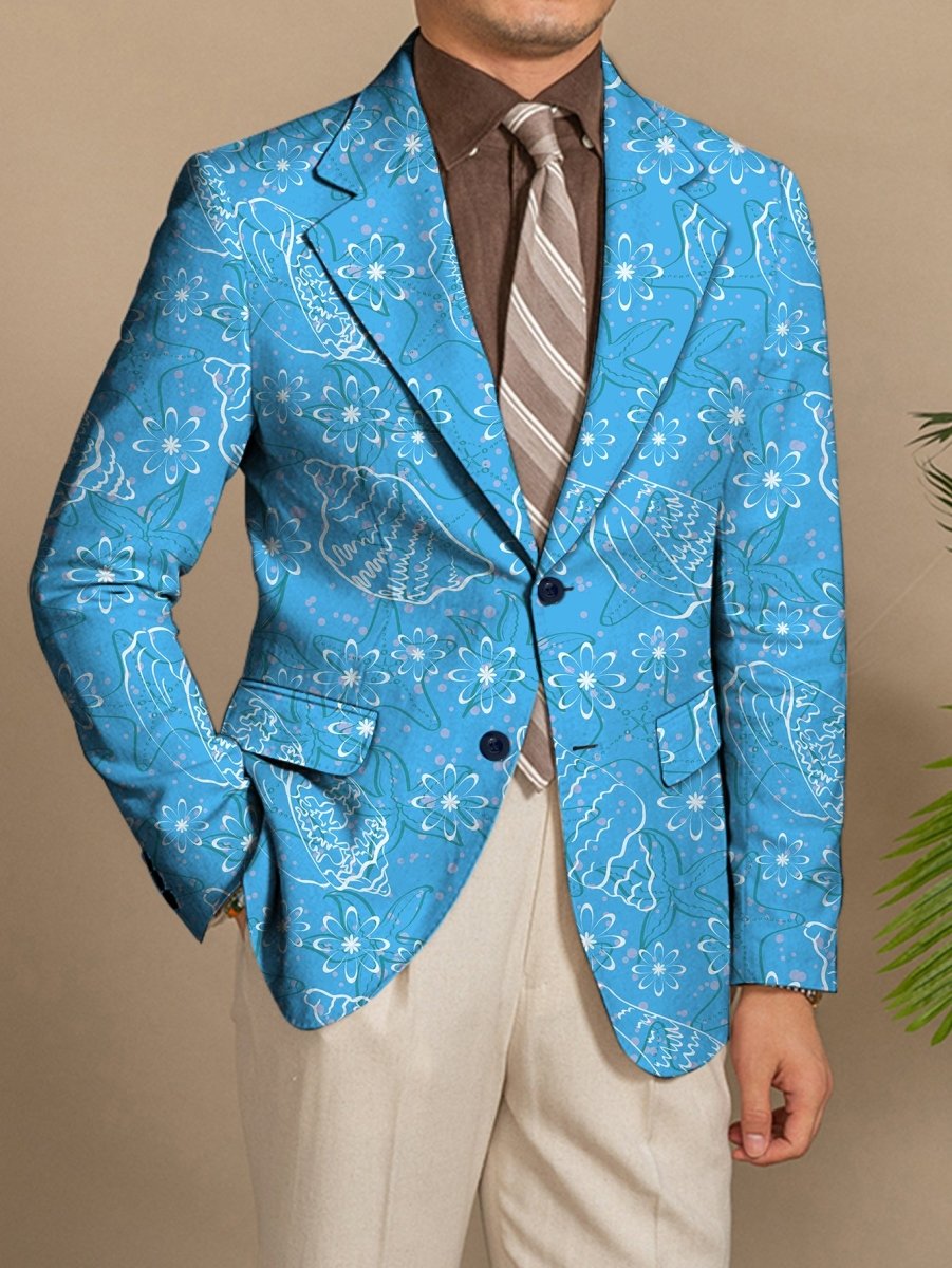 Men'S Trendy Casual Blazer, 100% Polyester, All - Season Lapel Collar, Slight Stretch, Regular Fit, Mature Style, Button Detail, 280gsm Woven Fabric, 100gsm Lightweight Jacket - SHOWLU FASHION STORE