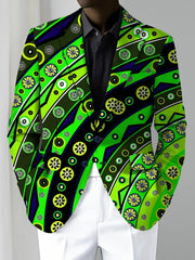 Men'S Trendy Polyester Blazer, 95% Polyester 5% Elastane, All - Season Skinny Fit, Mature Lapel Collar, Woven Fabric, 280g/m² Weight, Button Detail, Regular Fit Jacket - SHOWLU FASHION STORE