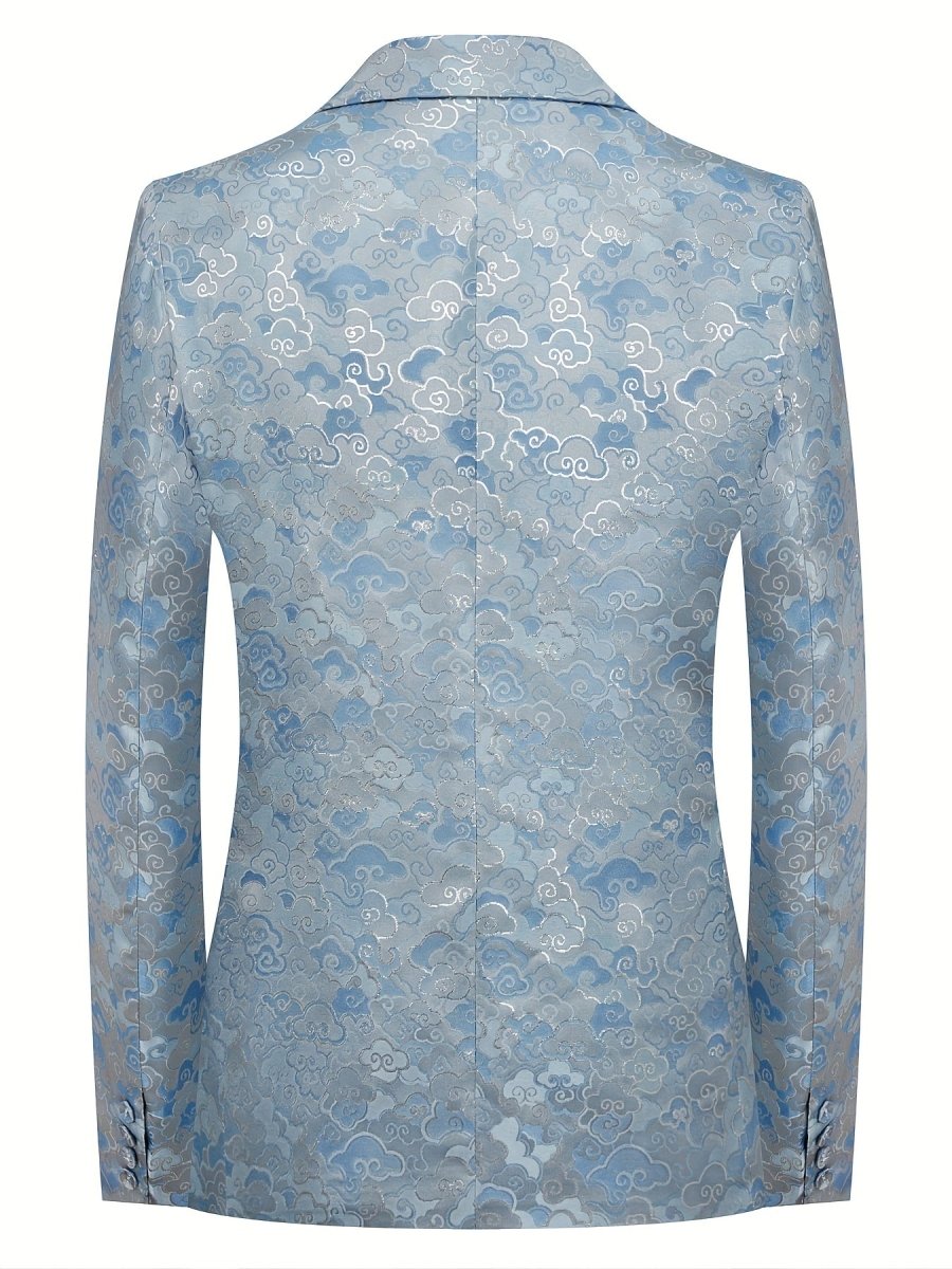 Men's Trendy Silvery Jacquard Blazer - Perfect for Parties, Casual Wear & Everyday Elegance, Spring/Fall Collection - SHOWLU FASHION STORE