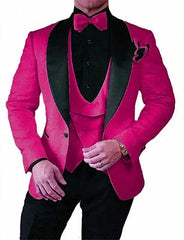 Men's Wedding Suit 2023 Italian Design Custom Black Smoking Tuxedo Jacket 3 - piece Set (coat Vest Pants) Men's Groom Terno Suit - SHOWLU FASHION STORE