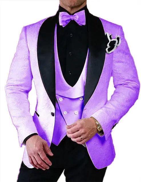 Men's Wedding Suit 2023 Italian Design Custom Black Smoking Tuxedo Jacket 3 - piece Set (coat Vest Pants) Men's Groom Terno Suit - SHOWLU FASHION STORE