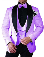 Men's Wedding Suit 2023 Italian Design Custom Black Smoking Tuxedo Jacket 3 - piece Set (coat Vest Pants) Men's Groom Terno Suit - SHOWLU FASHION STORE