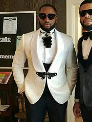 Men's Wedding Suit 2023 Italian Design Custom Black Smoking Tuxedo Jacket 3 - piece Set (coat Vest Pants) Men's Groom Terno Suit - SHOWLU FASHION STORE