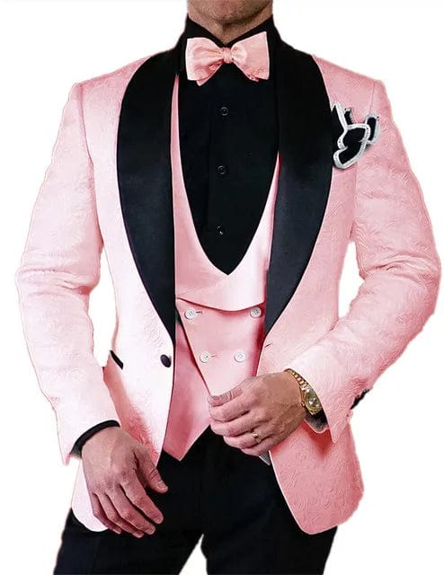 Men's Wedding Suit 2023 Italian Design Custom Black Smoking Tuxedo Jacket 3 - piece Set (coat Vest Pants) Men's Groom Terno Suit - SHOWLU FASHION STORE