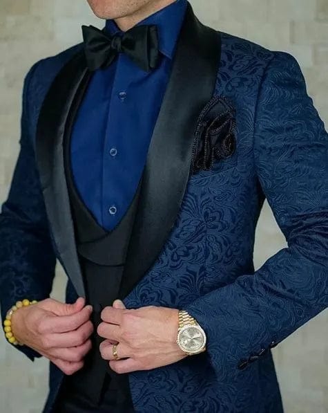 Men's Wedding Suit 2023 Italian Design Custom Black Smoking Tuxedo Jacket 3 - piece Set (coat Vest Pants) Men's Groom Terno Suit - SHOWLU FASHION STORE