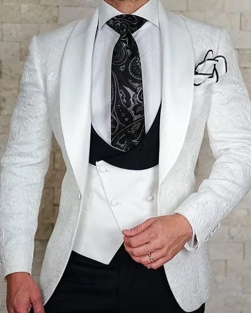 Men's Wedding Suit 2023 Italian Design Custom Black Smoking Tuxedo Jacket 3 - piece Set (coat Vest Pants) Men's Groom Terno Suit - SHOWLU FASHION STORE