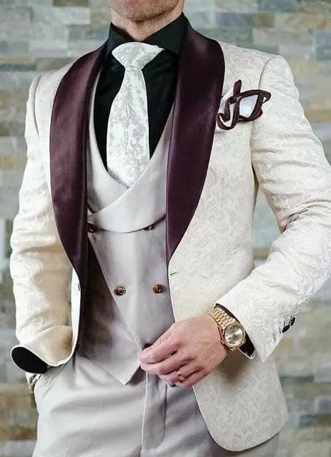 Men's Wedding Suit 2023 Italian Design Custom Black Smoking Tuxedo Jacket 3 - piece Set (coat Vest Pants) Men's Groom Terno Suit - SHOWLU FASHION STORE