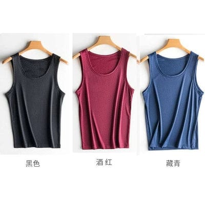 Mesh Hollow out Cool Slim Bottoming Shirt Summer Vest - SHOWLU FASHION STORE