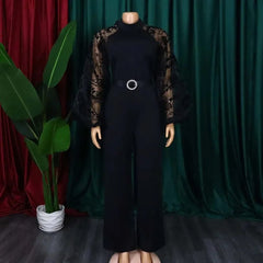 Mesh Jumpsuit Women White Overalls Party Lace Rompers New In Bodysuit One Piece Long Sleeve Summer Long Pants Y2k Spring Work - SHOWLU FASHION STORE