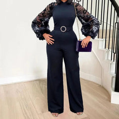 Mesh Jumpsuit Women White Overalls Party Lace Rompers New In Bodysuit One Piece Long Sleeve Summer Long Pants Y2k Spring Work - SHOWLU FASHION STORE