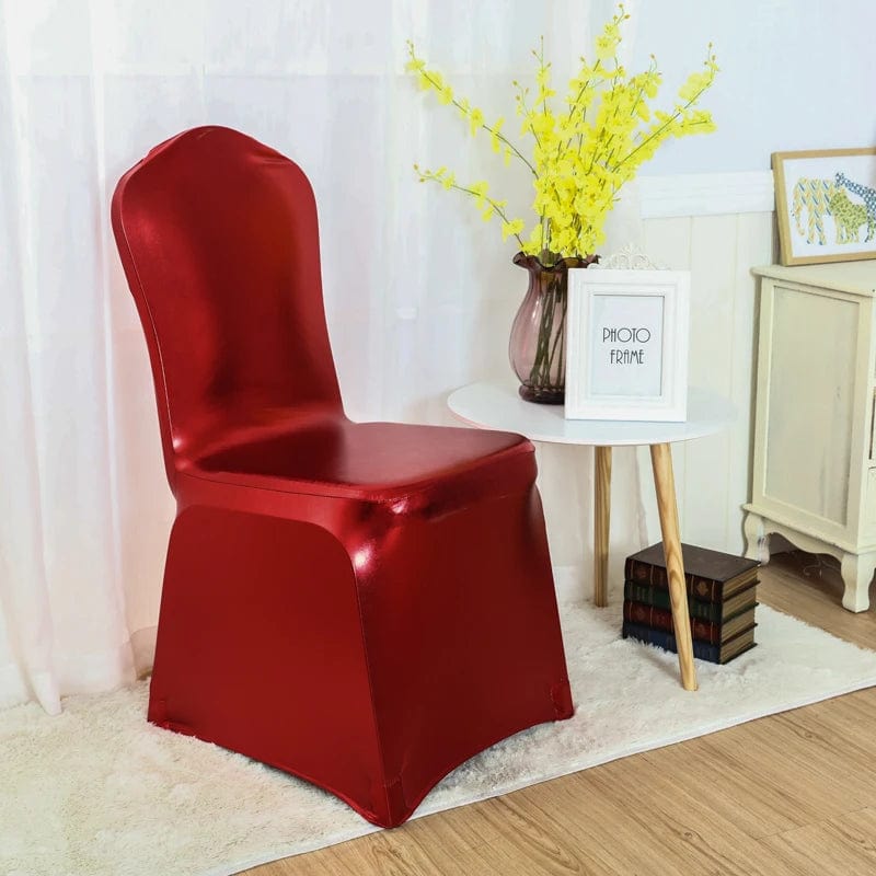 Metallic Gold Silver Spandex Chair Cover Wedding Decoration Shiny Bronze Colour Lycra Luxury Design Nice Quality - SHOWLU FASHION STORE
